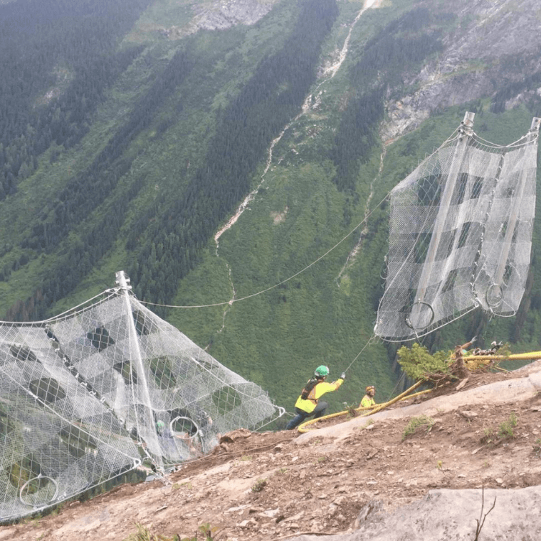 Mesh Installations Debris Flow Control